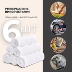 Набір махрових рушників 6 шт, серветки 30 x 30 см, натуральна бавовна 550 гм2, білі, ТМ IDEIA - фото 2