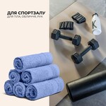 Набір махрових рушників 6 шт, серветки 30 x 30 см, натуральна бавовна 550 гм2, сині, ТМ IDEIA - фото 3