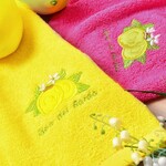Набор кухонных полотенец 2 шт 40 x 70 см, желтое и розовое, ТМ IDEIA - фото 2