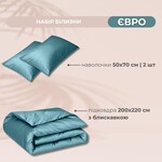 Комплект постельного белья евро, пододеяльник 200 x 220 см и 2 наволочки 50 x 70 см, премиум сатин, мята, ТМ IDEIA - фото 3