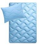 Набор NordicBlue, полуторное одеяло 140 x 210 см и подушка 50 x 70 см, искусственный пух, антиаллергенный, голубой, ТМ IDEIA