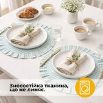 Набір серветок 2 шт. з оборкою IDEIA, 30 см, бавовна, для дому, кафе, для сервірування стола мята - фото 5