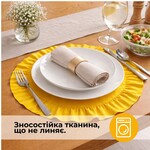 Набір серветок 2 шт. з оборкою IDEIA, 30 см, бавовна, для дому, кафе, для сервірування столу жовтий - фото 3