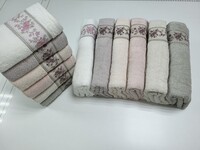 Набір з 2-х махрових рушників обличчя і баня BOTANIC, сіро-беж - фото 4