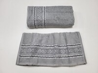 Набор из 2-х махровых полотенец лицо и баня VIP COTTON FILIZ, серый - фото 3