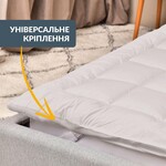 Наматрасник IDEIA ДАБЛ с резинками по углам 160 x 200 см защитный антиаллергенный супер плотный сірий - фото 8