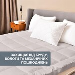 Наматрасник IDEIA ДАБЛ с резинками по углам 160 x 200 см защитный антиаллергенный супер плотный сірий - фото 9