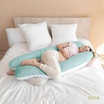 Наволочка на П-подушку для беременных и отдыха 75 x 140 см мята/білий - фото 3