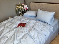 Комплект постільної білизни Небесно-блакитний, Turkish flannel - фото 5