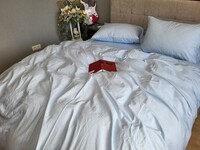 Комплект постільної білизни Небесно-блакитний, Turkish flannel - фото 9