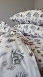Комплект постільної білизни Новорічна Ніч Turkish Flannel 5D білий з будиночками - фото 6
