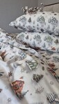 Комплект постільної білизни Новорічна Ніч Turkish Flannel 5D білий з будиночками - фото 7