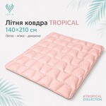 Одеяло летнее IDEIA Tropical 140x210 см (полуторное), искусственный лебяжий пух, легкое, гипоаллергенное, розовое - фото 2