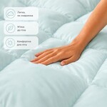 Одеяло летнее IDEIA Tropical 175x210 см (двуспальное), искусственный лебяжий пух, легкое, гипоаллергенное, голубое - фото 3