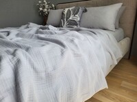 Муслінове покривало Single Grey з натуральної бавовни, ТМ Комфорт-текстиль