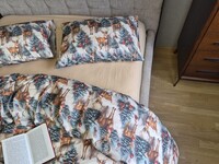 Комплект постільної білизни Олені NEWбежевий Turkish Flannel 5D зимовий принт