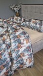 Комплект постільної білизни Олені NEWбежевий Turkish Flannel 5D зимовий принт - фото 7