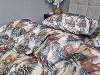 Комплект постільної білизни Олені NEW Turkish Flannel 5D зимовий принт - фото 12