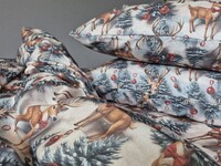 Комплект постільної білизни Олені NEW Turkish Flannel 5D зимовий принт - фото 13