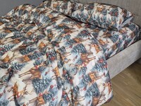 Комплект постільної білизни Олені NEW Turkish Flannel 5D зимовий принт - фото 3