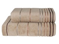 Полотенце махровое банное 70 x 140 см. Parisa Stripe Cotton D-272 бежевое ТМ Parisa Home Узбекистан