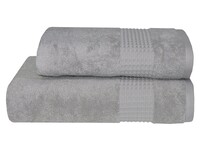Полотенце махровое банное 70 x 140 см. Parisa Terry Waffle J-403 светло-серое ТМ Parisa Home Узбекистан