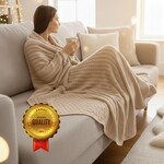 Плед простирадло IDEIA, 220 x 235 см, для ліжка, дивана, пляжу, бавовна, бежевий - фото 2