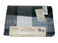 Плед Vladi Palermo 14 шерсть 20/80 (08/PICTOR белый-мор.вол-черн)