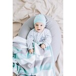 Плед вязаный и шапочка полоса ТM PAPAELLA 70 x 90 см голубой - фото 4