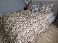 Комплект постільної білизни Плетені Сердечки Cotton 5D бежевий