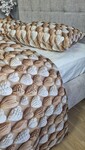 Комплект постільної білизни Плетені Сердечки Cotton 5D молочний - фото 14
