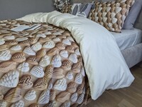 Комплект постільної білизни Плетені Сердечки Cotton 5D молочний - фото 4