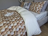 Комплект постільної білизни Плетені Сердечки Cotton 5D молочний - фото 6