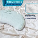 Подушка Balance ергономічна 46 x 24 x 10 см. для шиї, голови та спини, зелена з вишивкою, ТМ IDEIA - фото 5