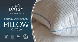 Подушка Daisy Restora 50x70 см з кантом, лебединий пух штучний 800 г, білий страйп сатин - фото 4