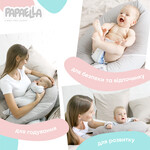Подушка для вагітних та годування 30 x 190 см, сіра в горошок, ТM PAPAELLA - фото 9