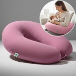 Подушка для вагітних та годування SeiDesign 30 x 190 см, трикотаж, гіпоалергенна, бавовняна наволочка на блискавці, пудра - фото 22