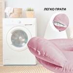 Подушка для годування диванчик 60 x 70 x 16 см бавовна антиалергенне волокно, для удобства мамы, с молнией смужка - фото 7