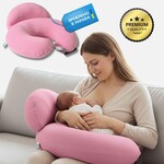 Подушка для годування IDEIA диван, антиалергенна бавовняна, 60x70x16 см, на блискавці, колір пудра