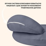 Подушка для годування IDEIA диван, антиалергенна з бавовни, 60x70x16 см, на блискавці, темно-сіра - фото 8