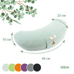 Подушка для йоги та медитації з гречаною лузгою ТМ IDEIA, 46 x 25 x 10 см мята - фото 4
