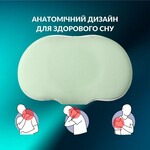 Ортопедична подушка CloudTherapy 65 x 40 x 10 см анатомічна з ефектом пам’яті, зелена, ТМ IDEIA - фото 10