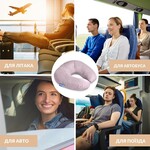 Подушка рогалик для подорожей Travel 32 x 32 см., сіра, ТМ IDEIA - фото 8