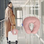 Подушка рогалик для путешествий ТМ IDEIA Travel 32 x 32 см беж - фото 4