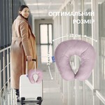 Подушка рогалик для подорожей Travel 32 x 32 см., світло-сіра, біла, ТМ IDEIA - фото 5