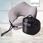Дорожня подушка рогалик TRAVEL IDEIA, 27 x 26 x 17 см, з ефектом пам’яті та охолоджуючим трикотажем, сіра, ТМ IDEIA - фото 9
