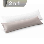 Подушка з наволочкою NORDIC+ 40 x 140 см., антиалергенна на блискавці, біло-сіра, ТМ IDEIA - фото 17