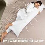 Подушка з наволочкою NORDIC+ 40 x 140 см., антиалергенна на блискавці, біло-сіра, ТМ IDEIA - фото 23