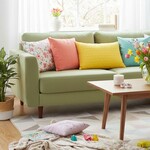 Подушка SunnyMood 50 x 70 см IDEIA, жовта, гіпоалергенна з блискавкою та стьобаним чохлом - фото 3