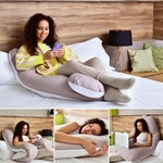 Подушка U-shape, П-подібна для вагітних та відпочинку ТМ IDEIA 140 x 75 x 20 см сіро/біла - фото 9